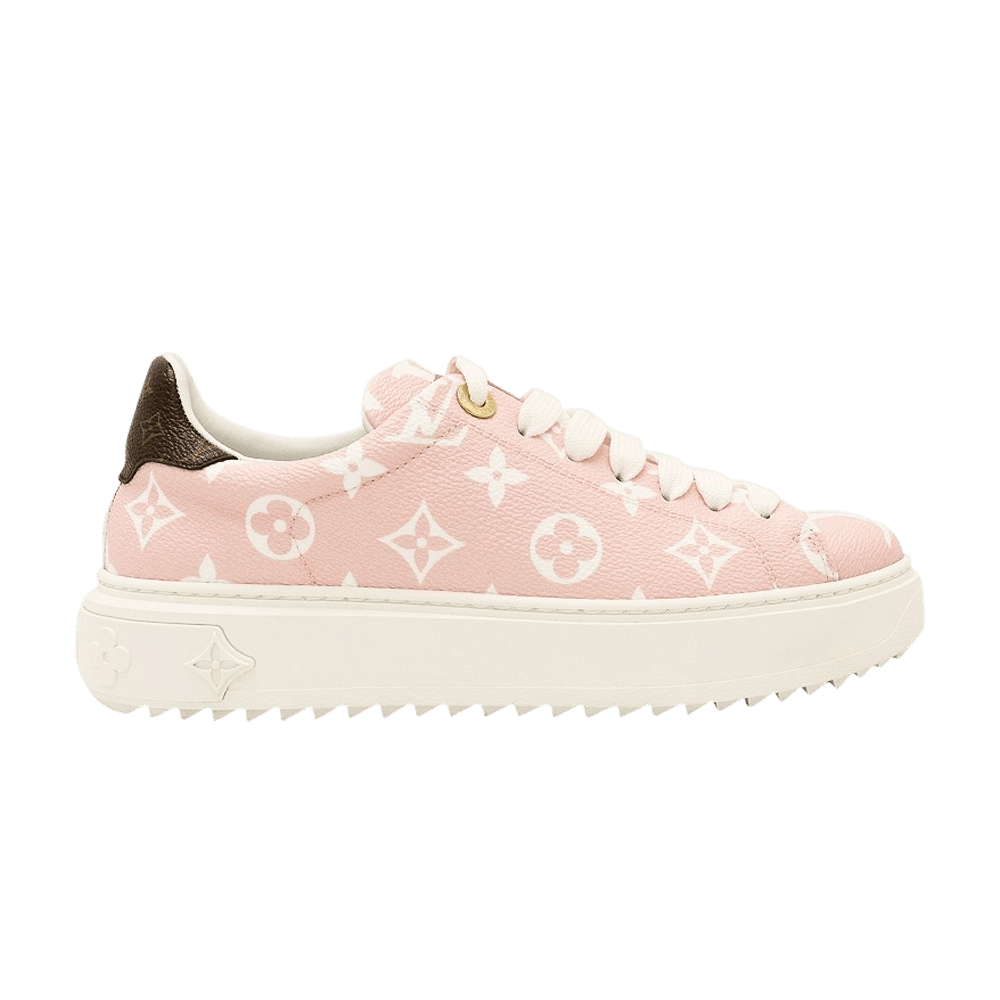 Louis Vuitton Logo Embroidered Time Out Sneakers 1A3U46 White/Pink 2018