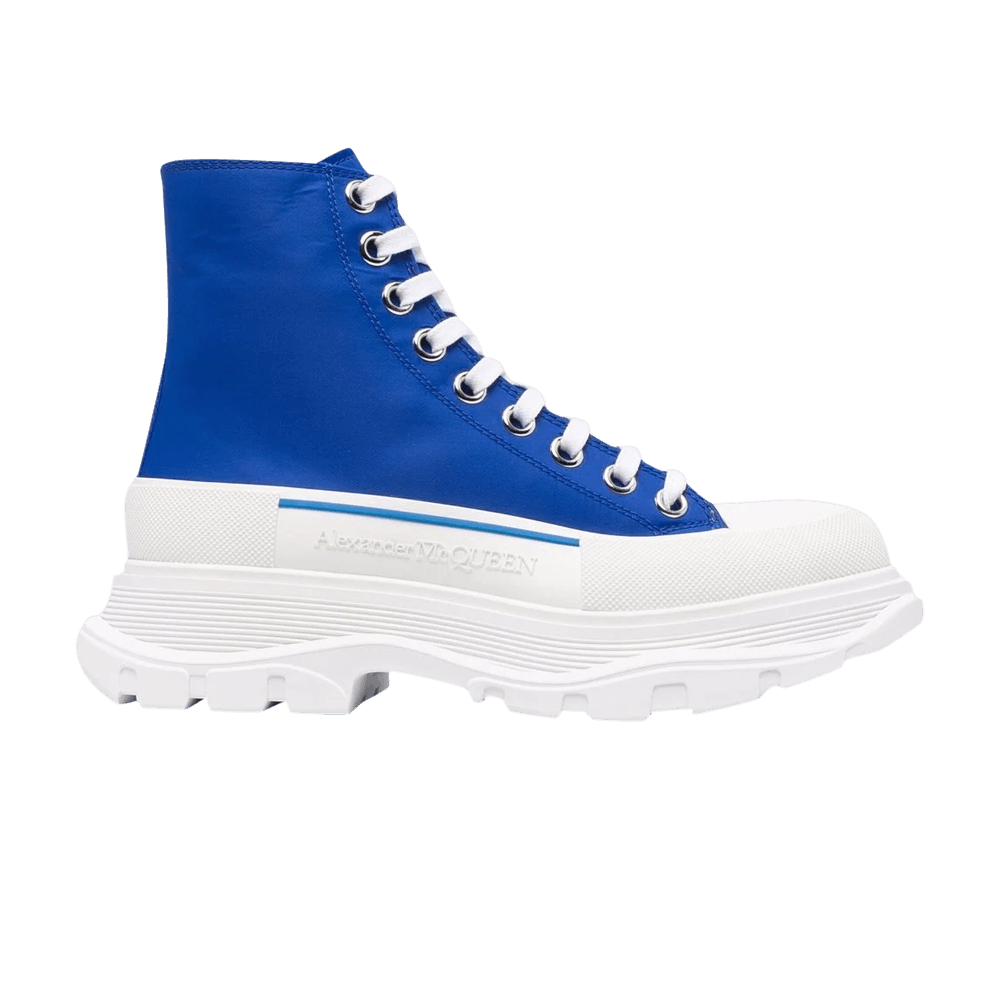 Alexander McQueen Tread Slick Boot Clear Sole Gradient Electric Blue Off-White Bright Red