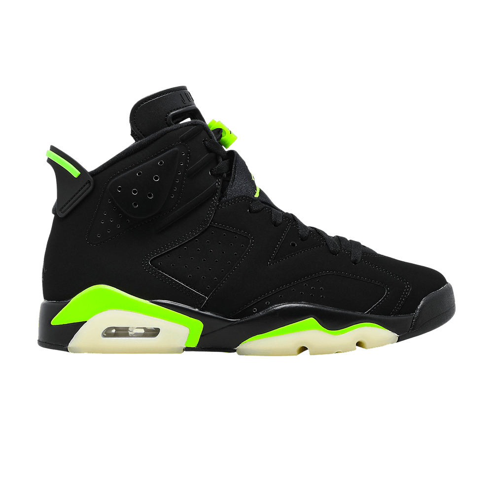 black neon green jordans