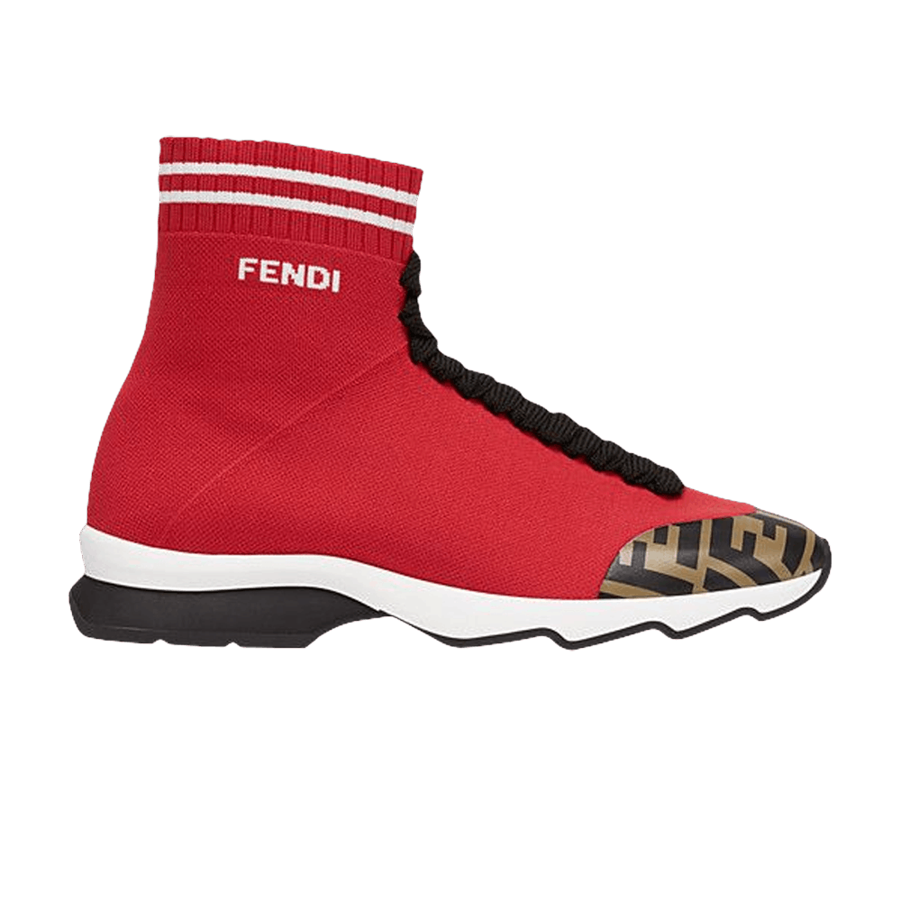 Buy Fendi Wmns FF Motif Fabric Sneaker Mid Red 8T6835 A622