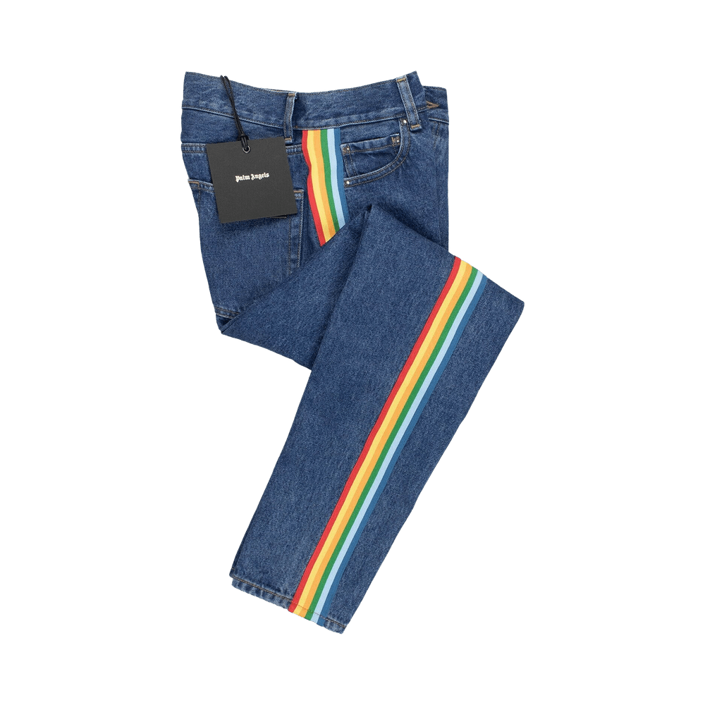 Rainbow side sales stripe jeans