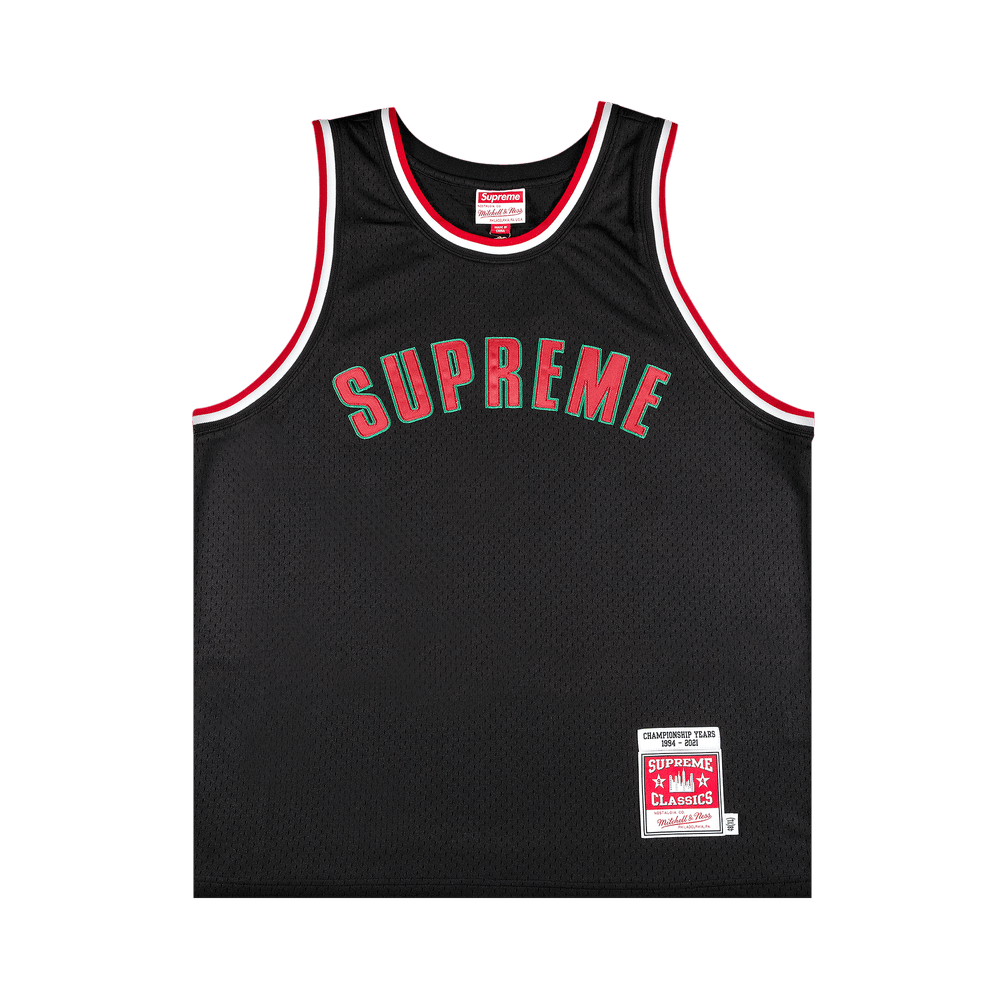 Supreme x Mitchell & Ness Wool Baseball Jersey 'Black' — Kick Game
