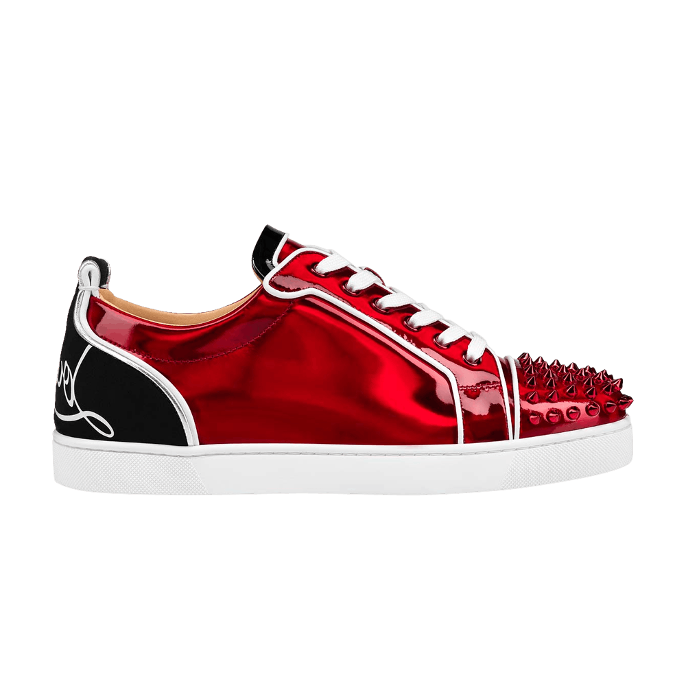 Christian Louboutin Red Black Louis Junior Spikes Sneaker Shoes – AUMI 4