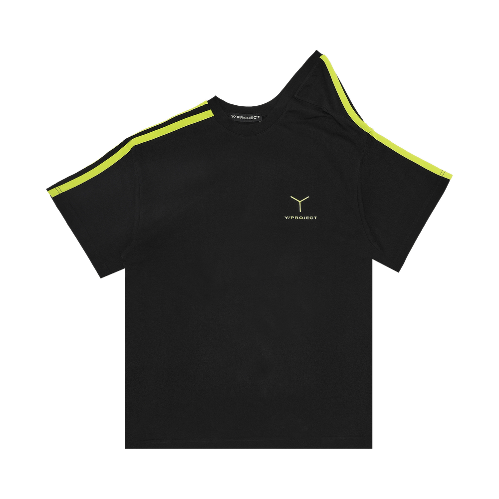 Buy Y/Project Y Logo Clip Shoulder T-Shirt 'Black/Lime Green