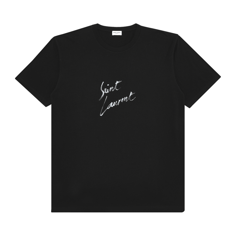 Buy Saint Laurent Logo T-Shirt 'Black' - 480406 YB1GN 9787N | GOAT