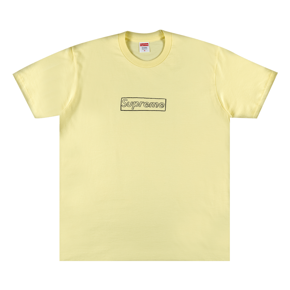 Buy Supreme x KAWS Chalk Logo Tee 'Pale Yellow' - SS21T7 PALE