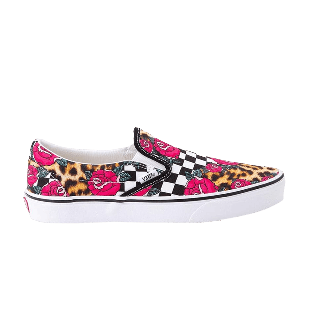 Vans Classic Slip-On Rose Animal Checkerboard