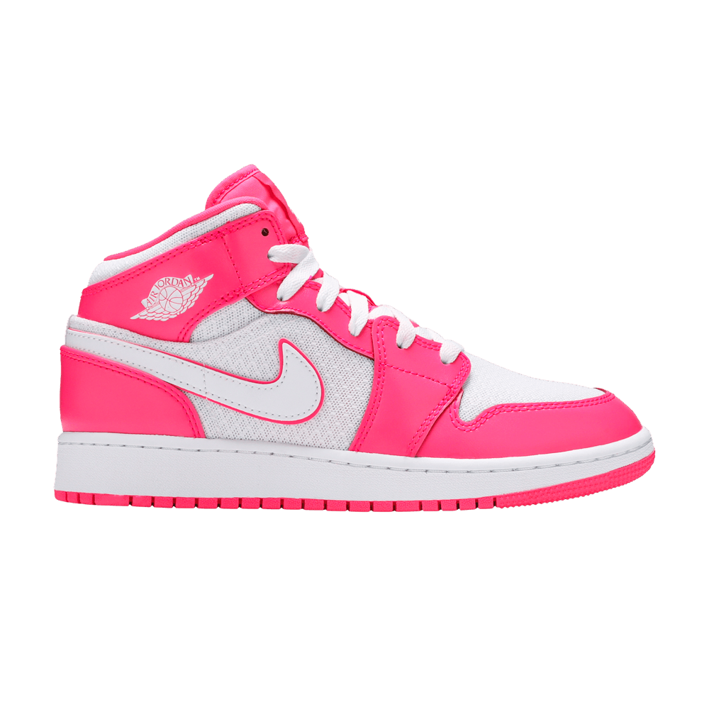 Nike Air Jordan 1 Mid GS Hyper Pink 555112-611 Sneakers Youth Size 7 Womens  8.5