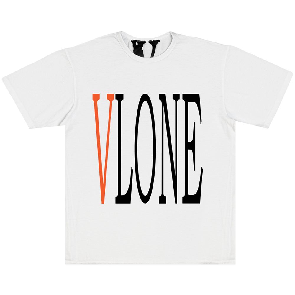 White and orange vlone shirt cheap