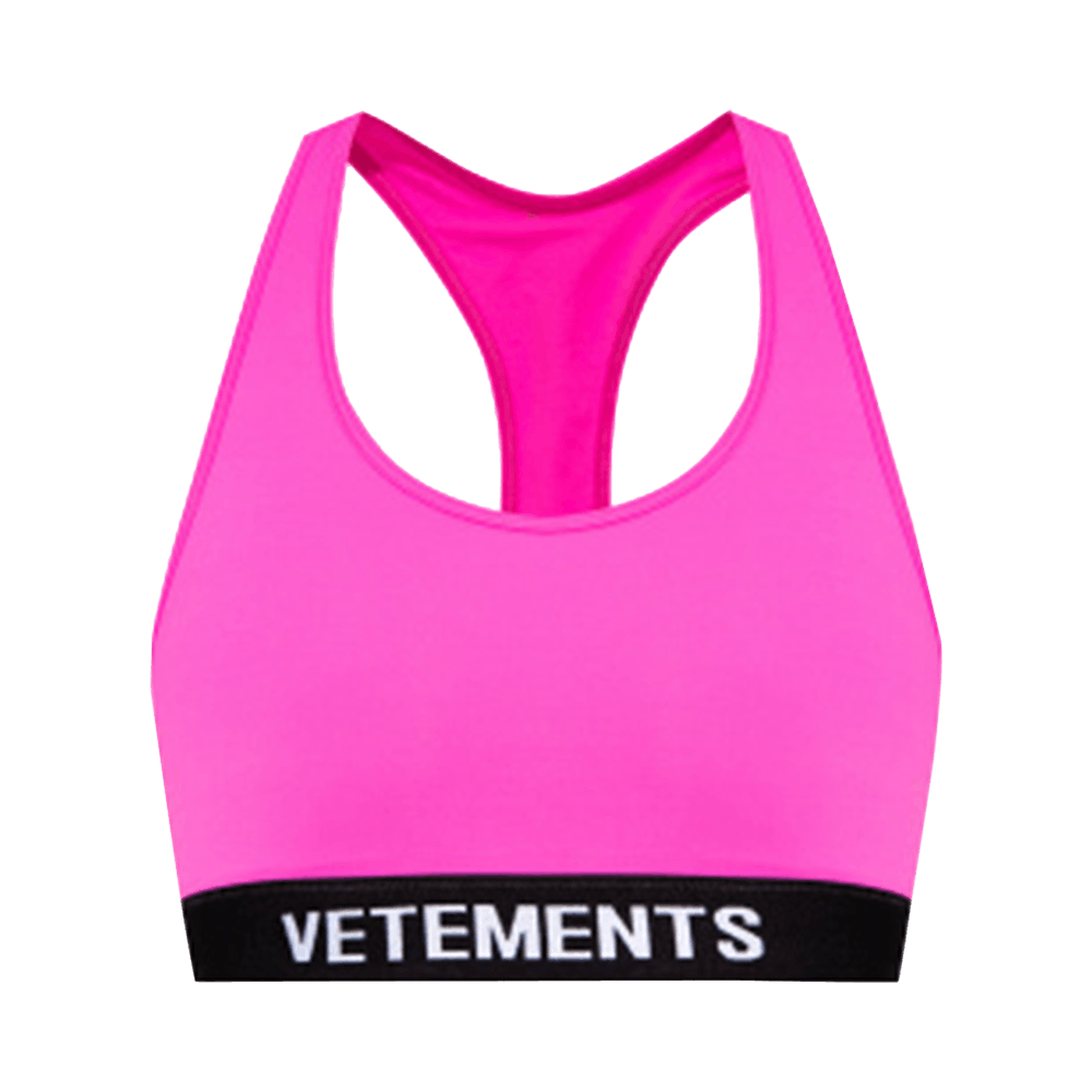 Buy Vetements Logo Sports Bra 'Hot Pink/Black' - WA52TR140P HOT