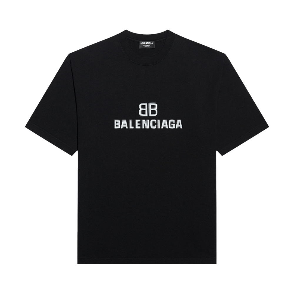Balenciaga BB Pixel Medium Fit T-Shirt 'Black/White' | GOAT