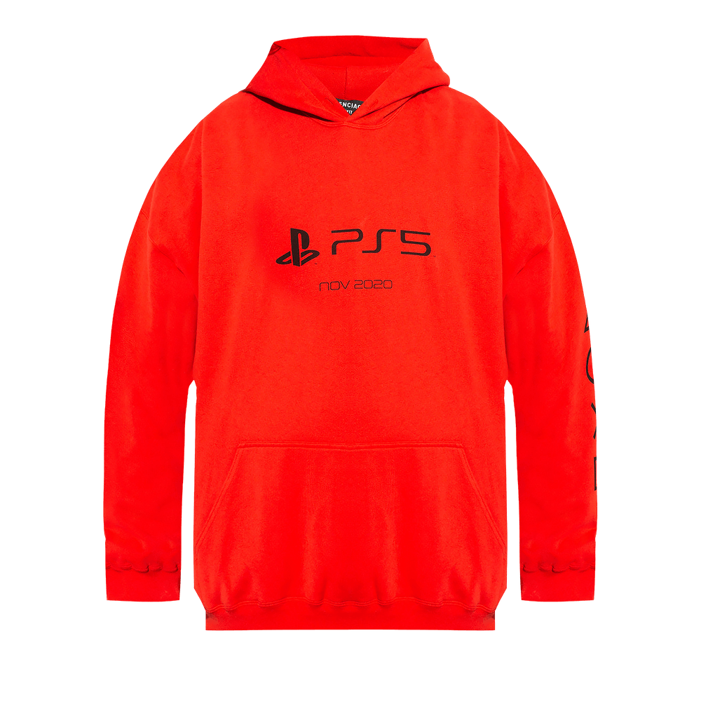 Buy Balenciaga Playstation Boxy Hoodie Vermillon Black 651799
