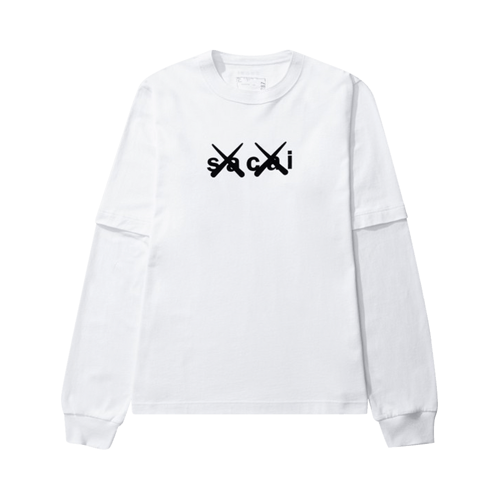 sacai KAWS Flock Print Long Sleeve ロンT Sacai - KAWS Flock Print Long Sleeve T-shirt | HBX