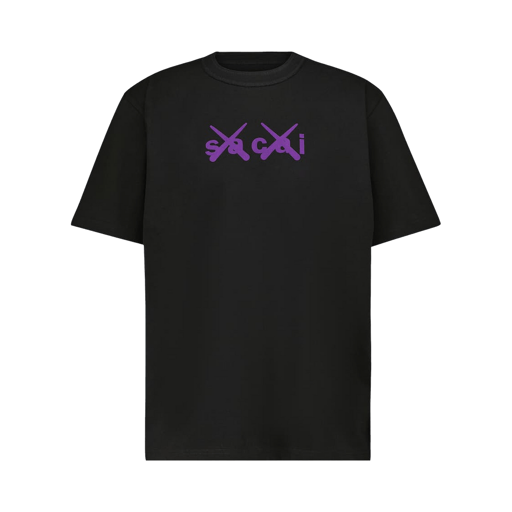 Buy Sacai x KAWS Flock Print T-Shirt 'Black/Purple' - 21 0288S