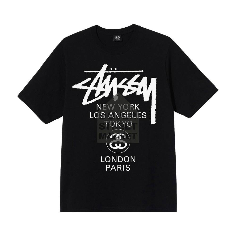 Buy Stussy x Dover Street Market World Tour Tee 'Black' - 3993615