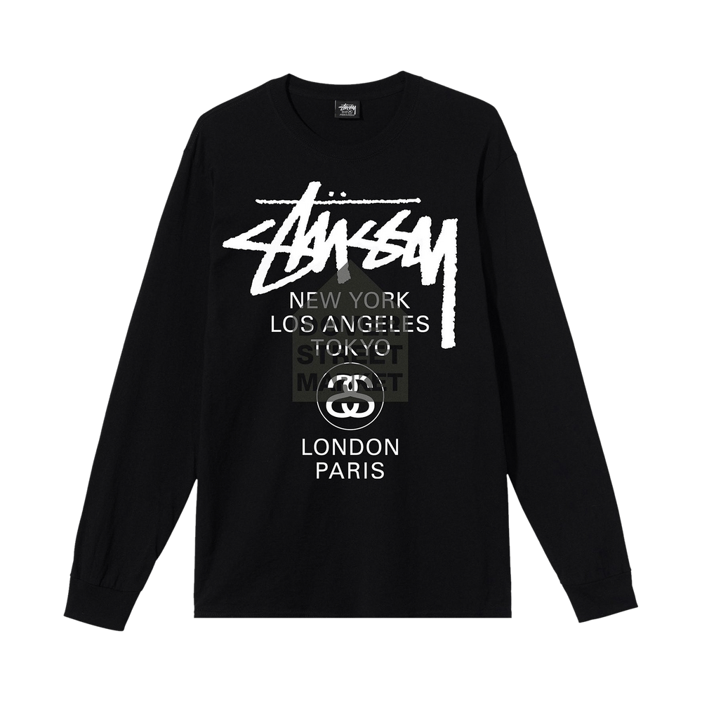 Buy Stussy x Dover Street Market World Tour Long-Sleeve Tee 'Black