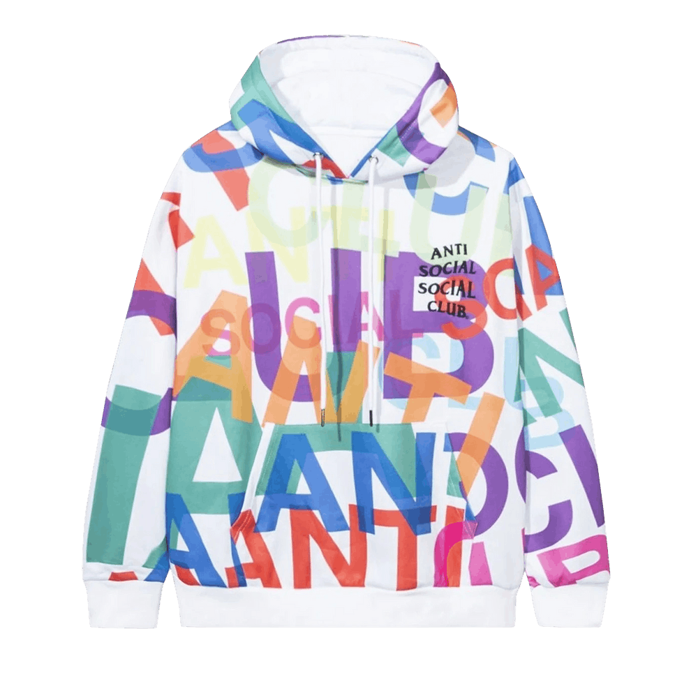 Size xl Anti Social Social Club Headrush All Over Hoodie White