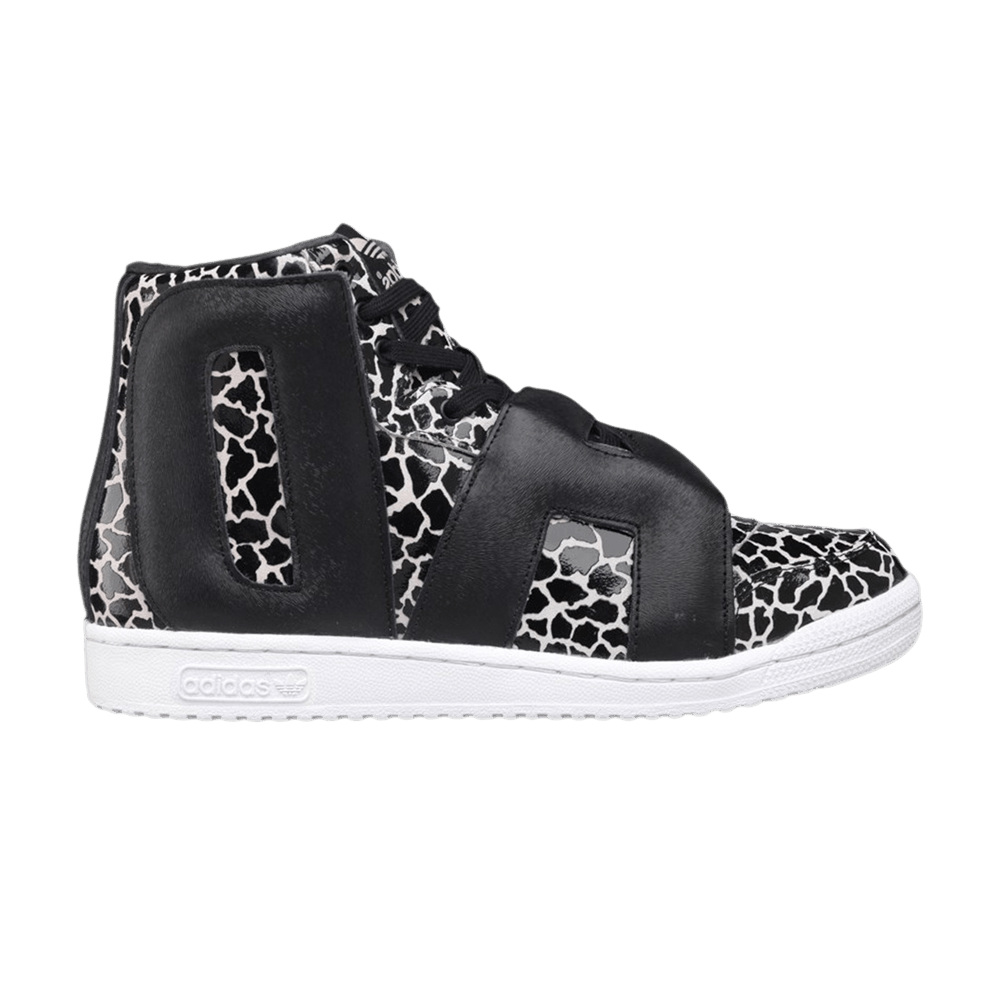 RARE Jeremy Scott x Adidas Giraffe buy Print Leather Upper High-Tops 10c