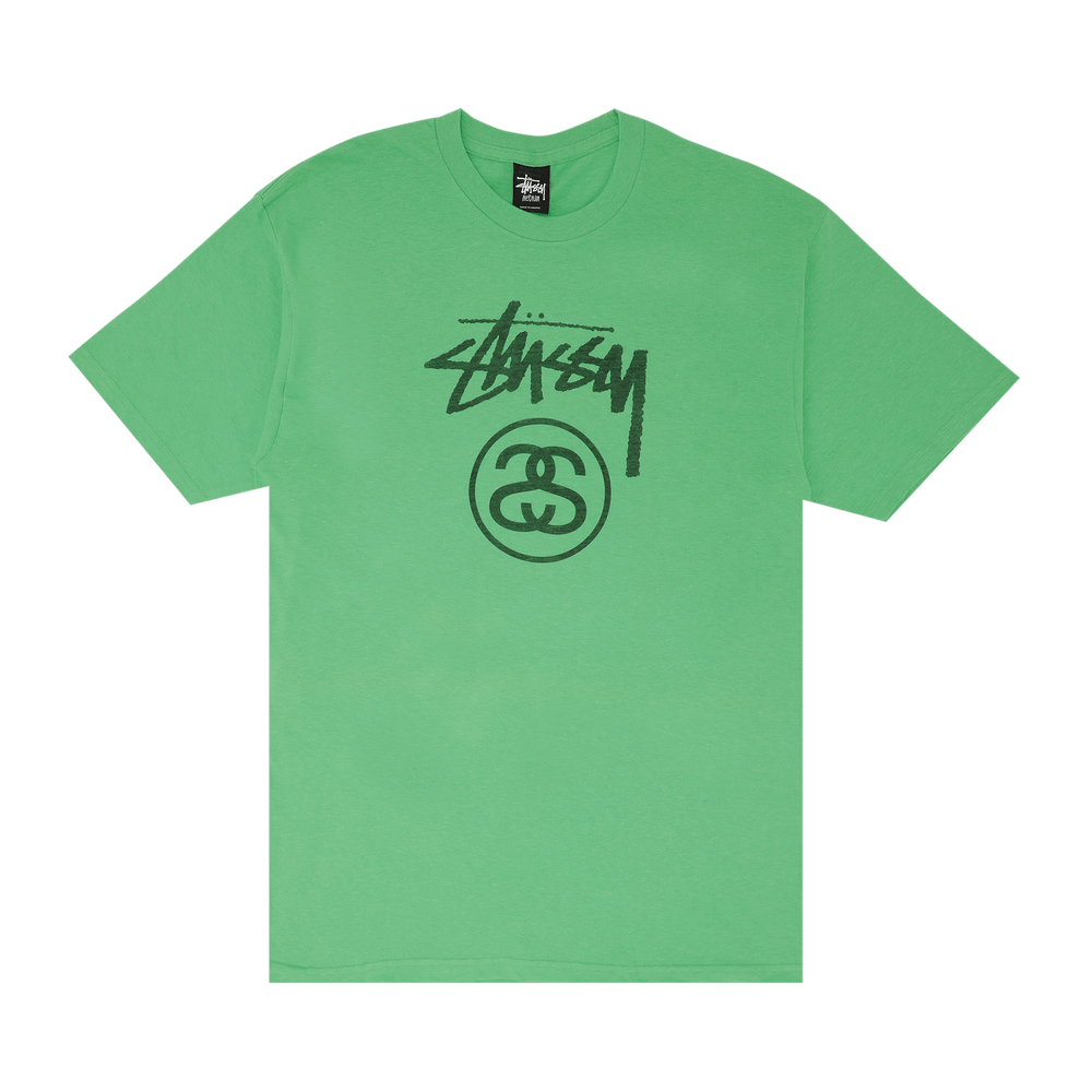 Buy Stussy Stock Tone Logo Tee 'Tone Green' - 0535