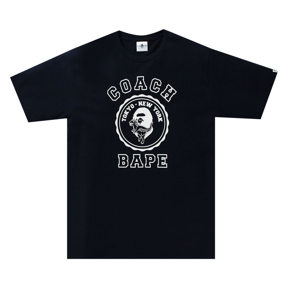 Buy BAPE x Coach College Tee 'Black' - 1H73 109 902 NAVY | GOAT