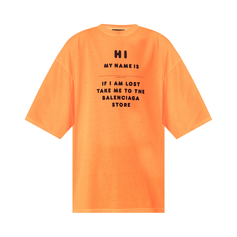 Buy Balenciaga Wide Fit T Shirt Fluo Orange Black 661715 TKVK4 7513 GOAT CA
