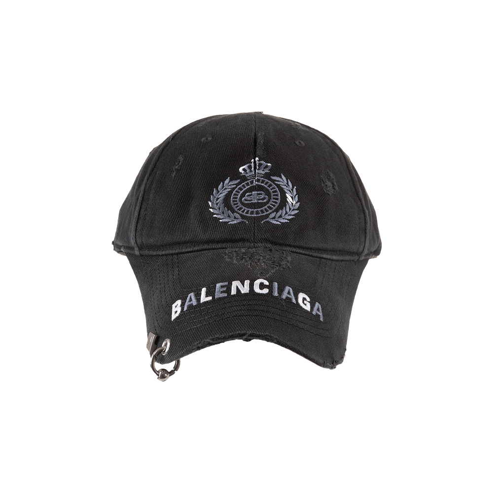 Buy Balenciaga BB Laurel Destroyed Piercing Cap 'Black/White