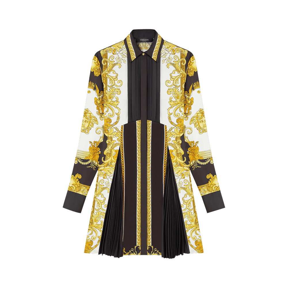 Buy Versace Printed Button Down Dress 'Black/Gold/White' - 10009331 A01117  5B070 | GOAT
