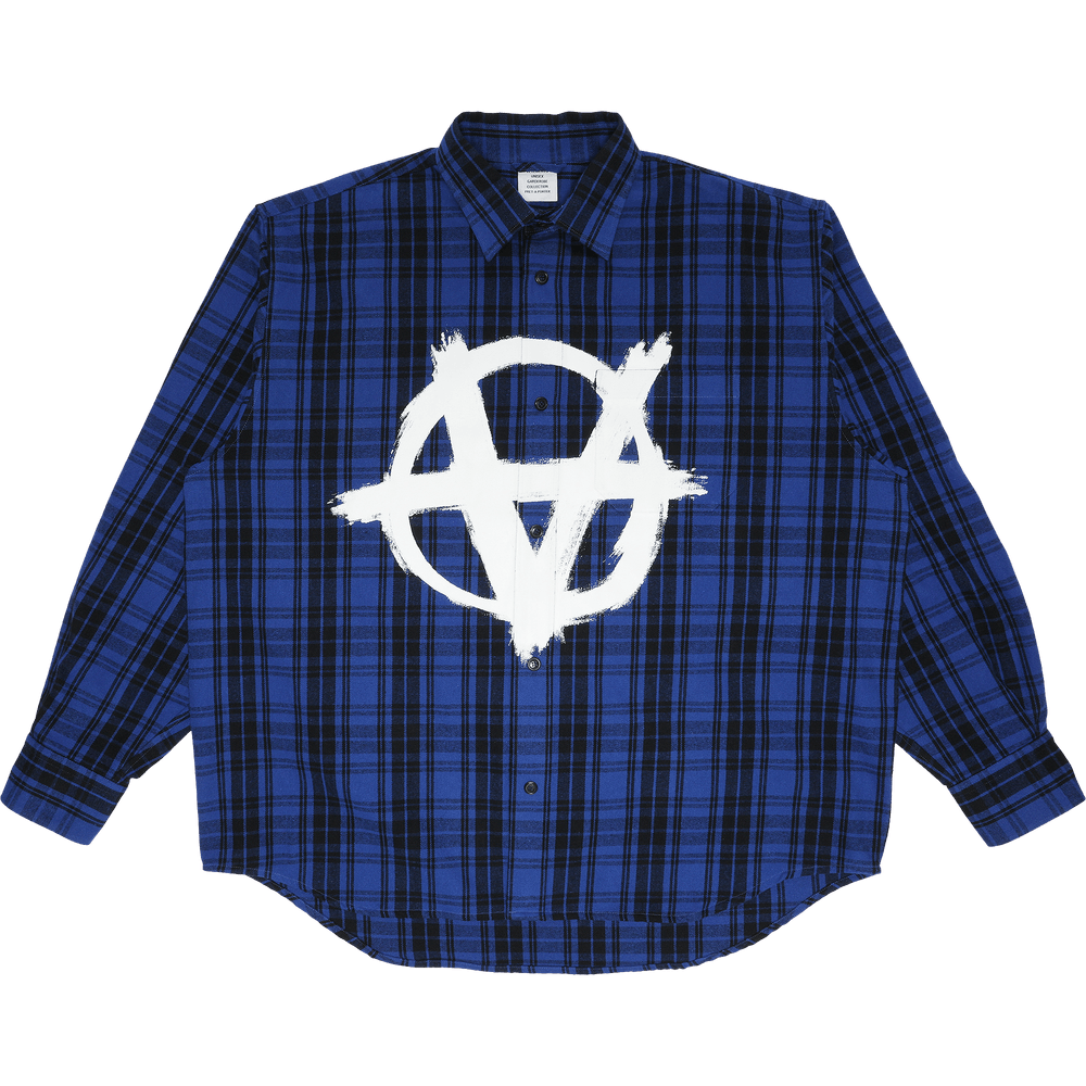 Buy Vetements Anarchy/Children Of The Night Flannel Shirt 'Blue 
