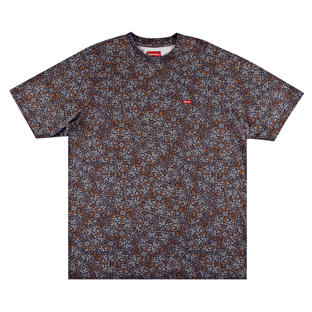 Buy Supreme Small Box Tee 'Navy Floral Cards' - FW21KN30 NAVY