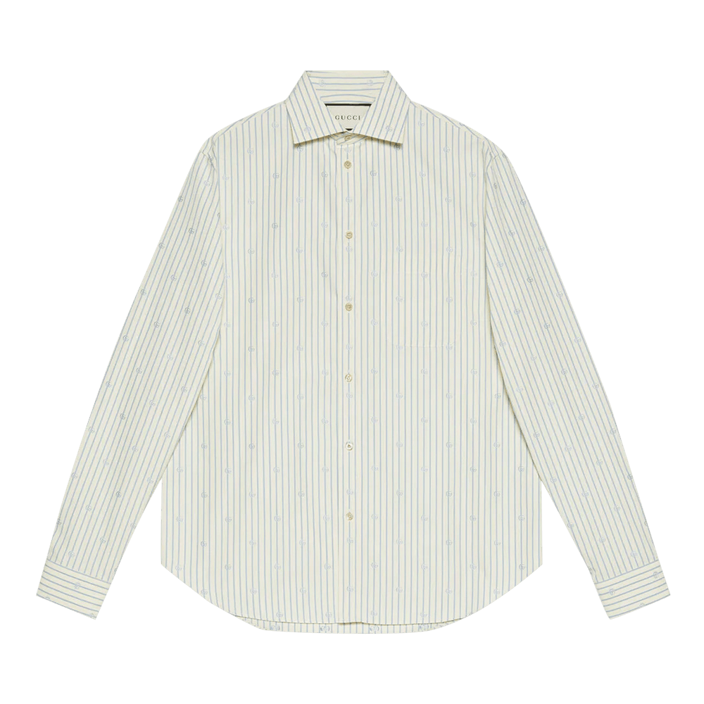Buy Gucci GG Stripe Fil Coupé Cotton Shirt 'Natural/White