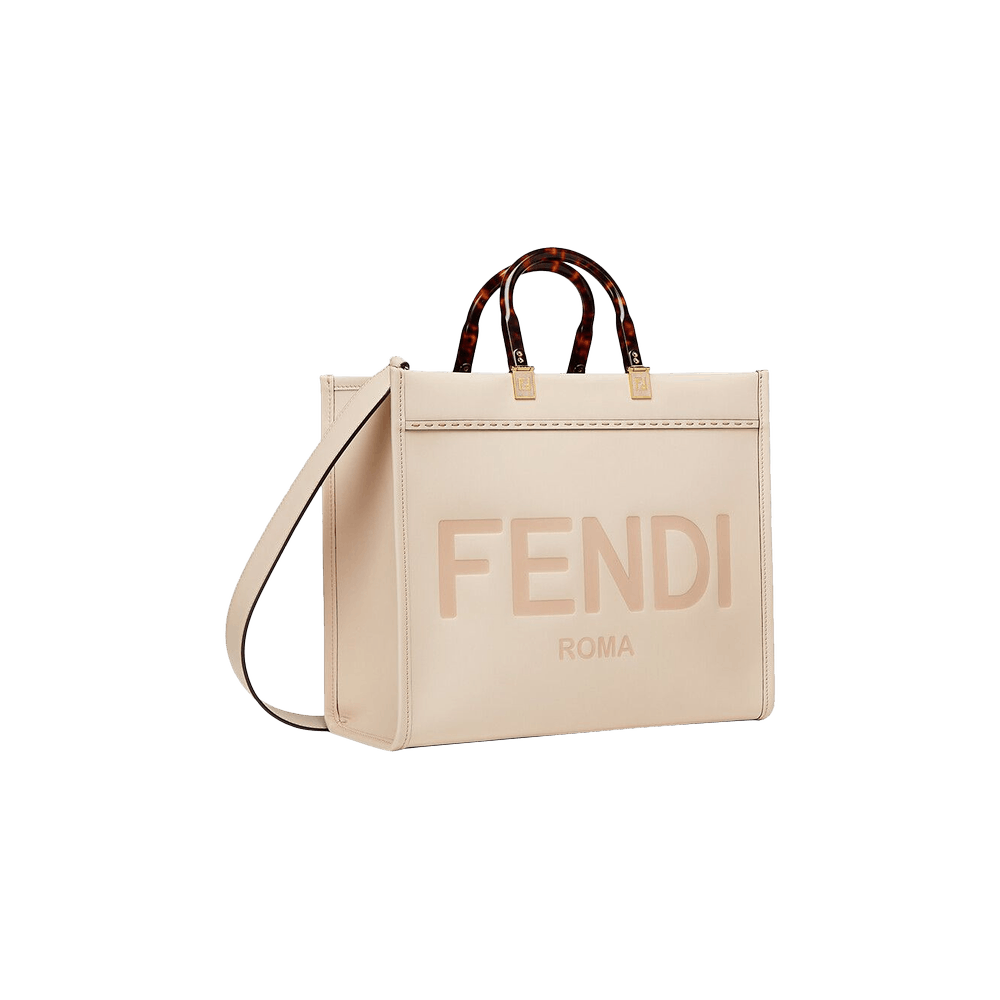 medium Sunshine FF-motif raffia tote bag, FENDI