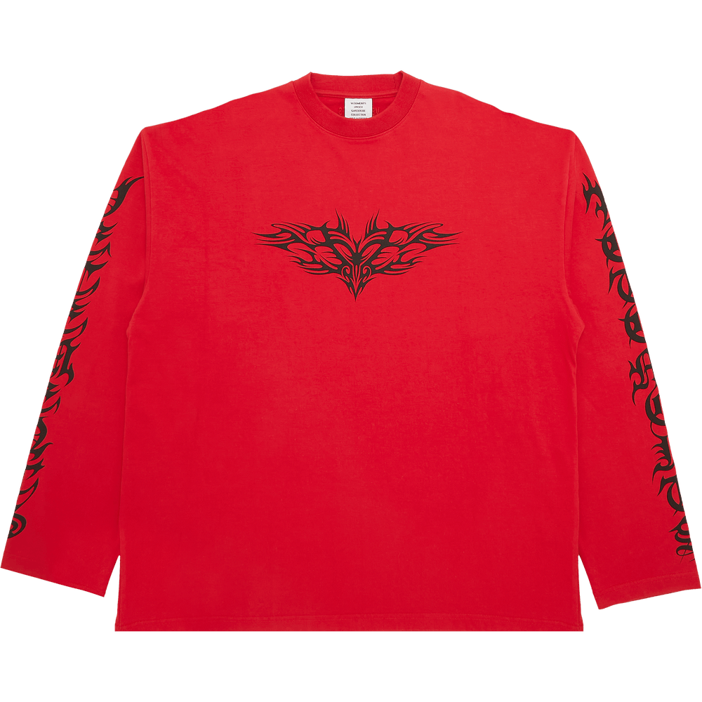 Buy Vetements Gothic Logo Long-Sleeve 'Red/Black' - UA52TR590R RED