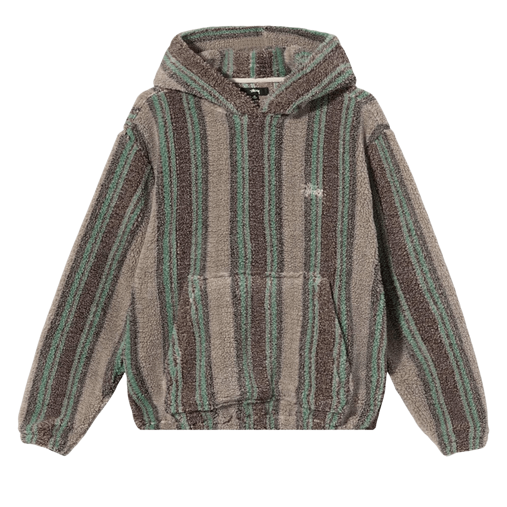 Buy Stussy Stripe Sherpa Hoodie Tannin 118438 TAN GOAT UK