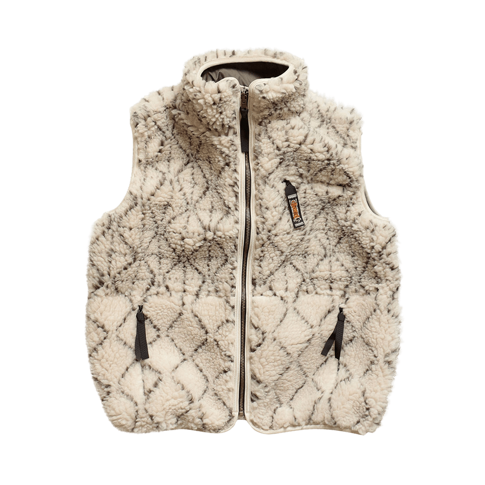 k*y様 Back yoke double gilet MARIE (boa)- Buy Kapital Do-Gi Sashiko BOA Fleece Reversible Vest 'Ecru