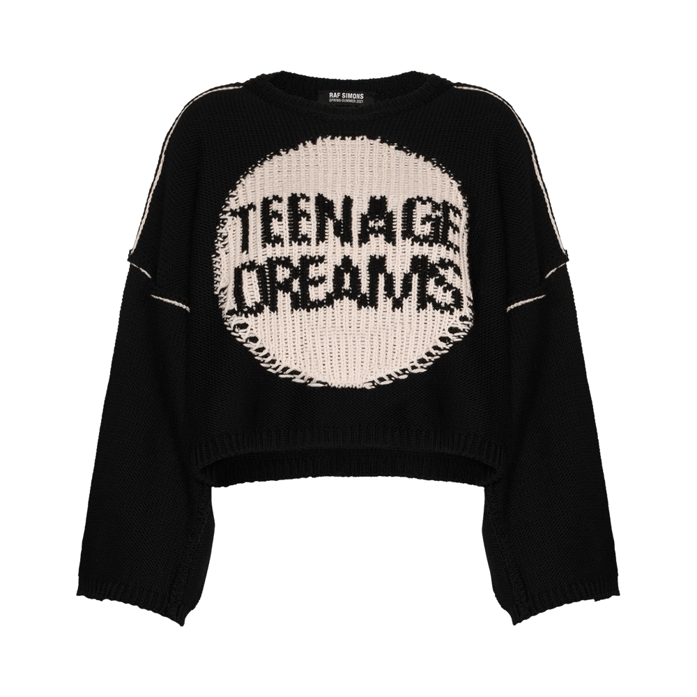 Buy Raf Simons Teenage Dreams Oversized Cropped Sweater 'Black