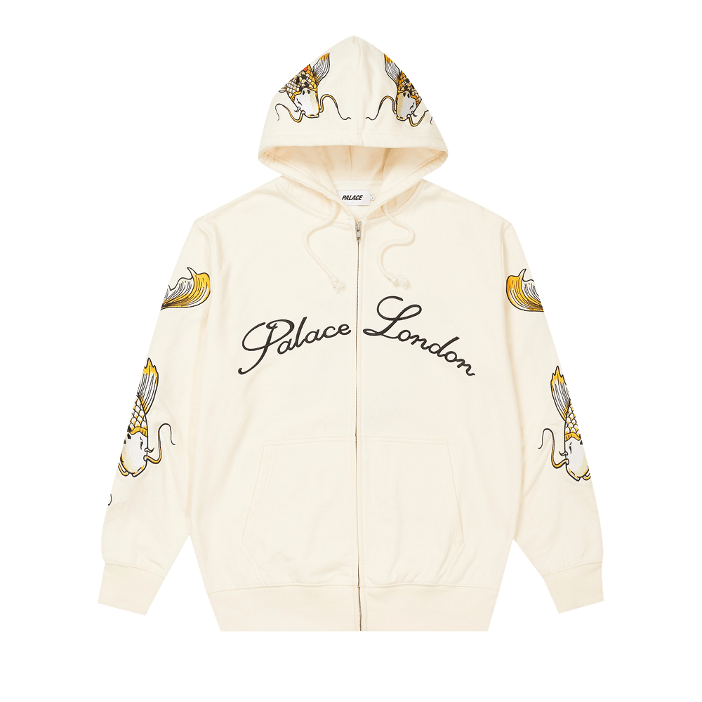 Buy Palace Carp Zip Hood 'Bone White' - P21CS065 | GOAT