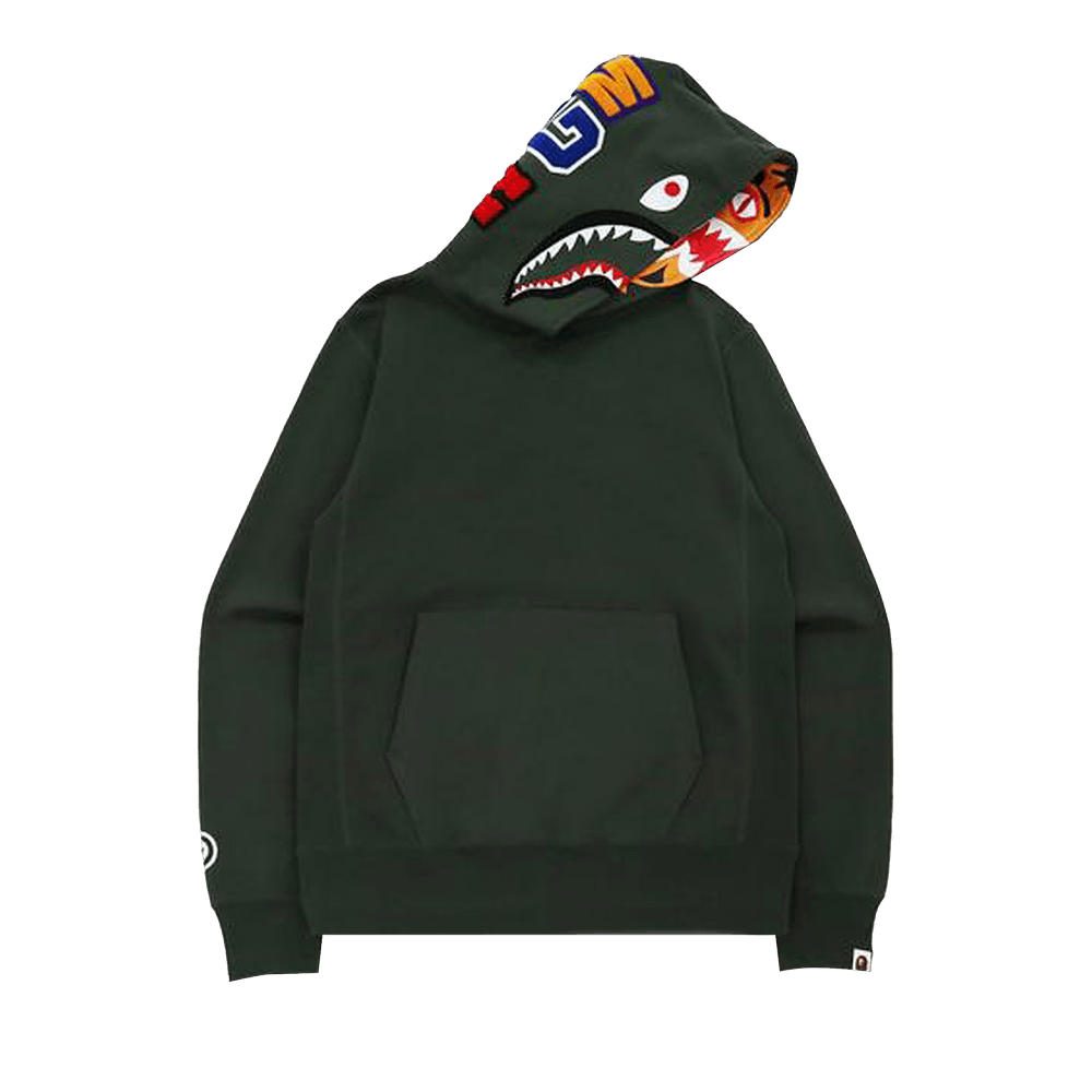 Buy BAPE Shark x Tiger Pullover Hoodie 'Olive Drab' - 1H80 114 005 OLIVE  DRAB | GOAT