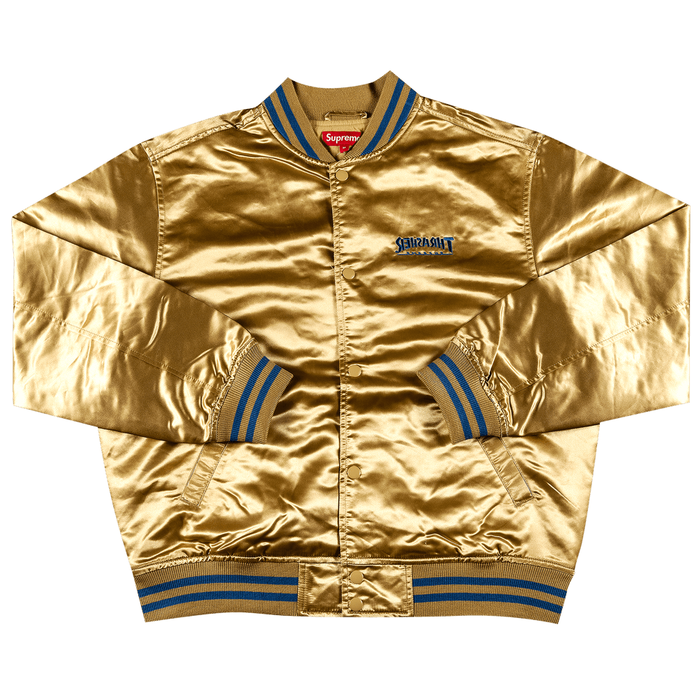 Supreme x Thrasher Satin Varsity Jacket 'Gold'