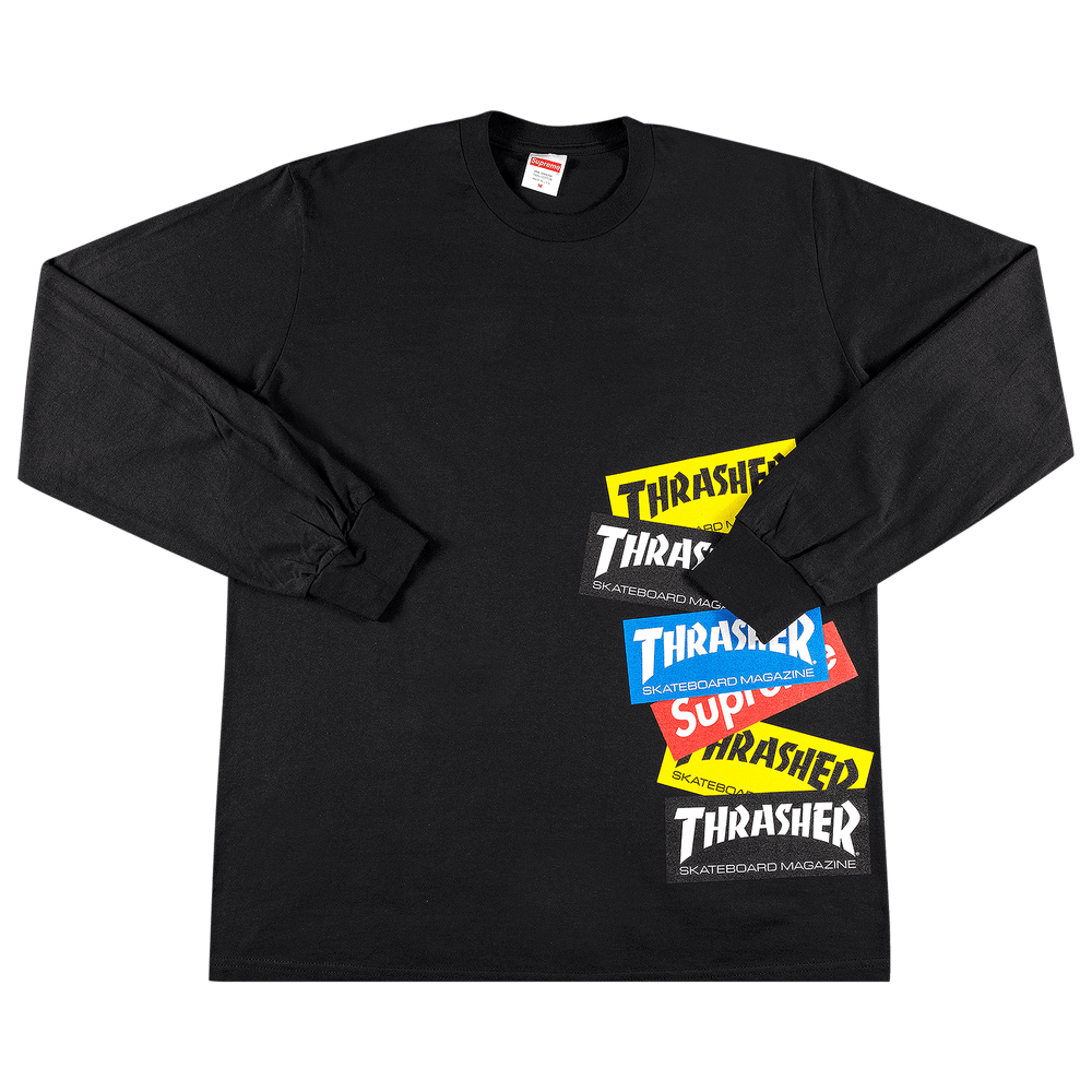 Buy Supreme x Thrasher Multi Logo Long-Sleeve Tee 'Black 