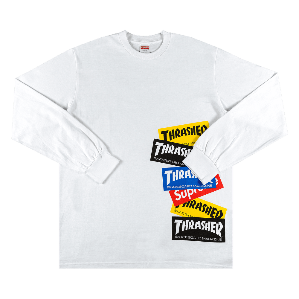 Buy Supreme x Thrasher Multi Logo Long-Sleeve Tee 'White