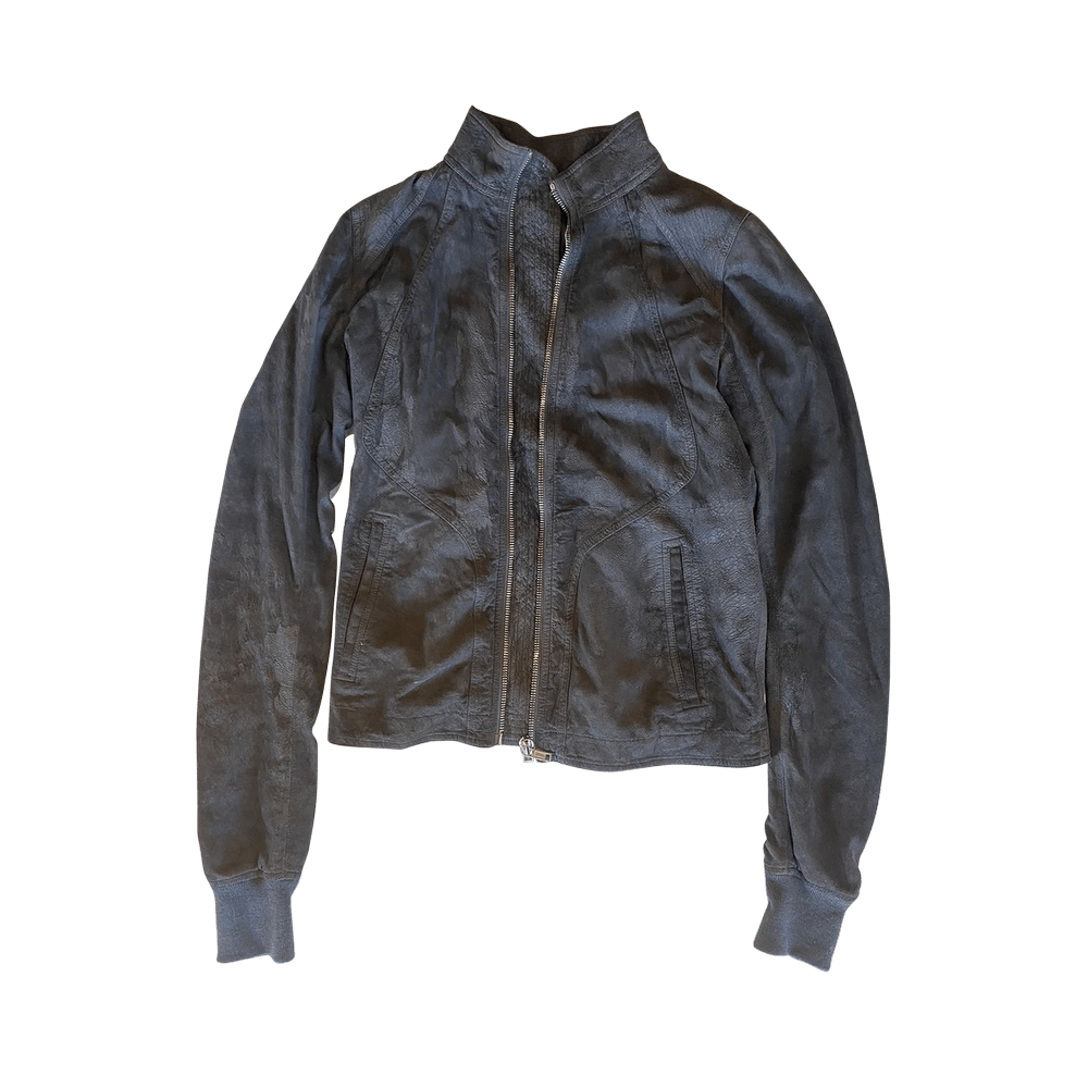Buy Rick Owens Dirt Leather Intarsia Jacket 'Iron' - RU18S5761 LB