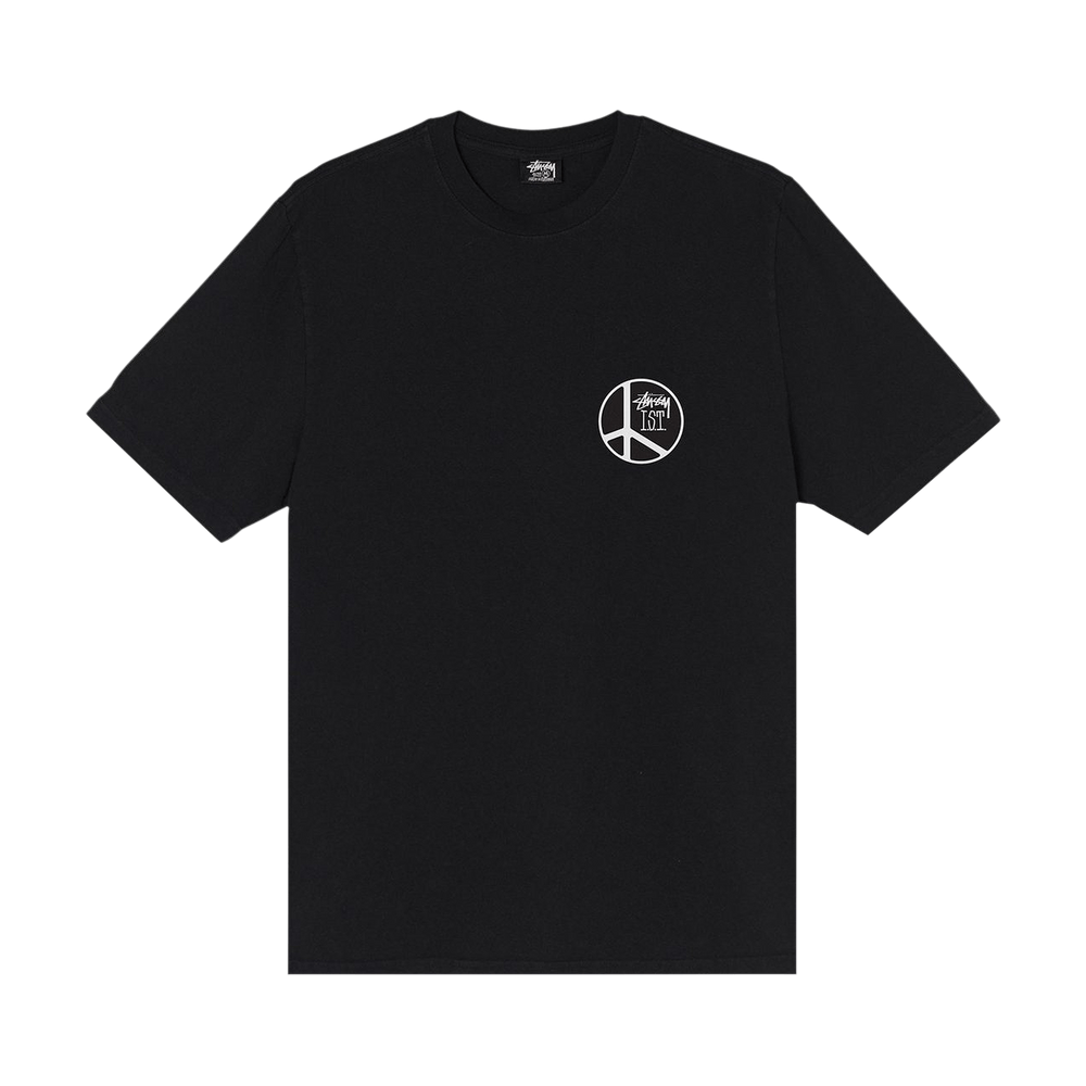 Buy Stussy Peace Dot Pigment Dyed Tee 'Black' - 1904723 BLAC