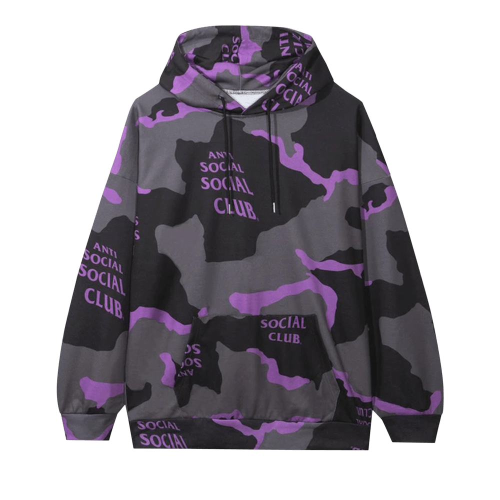 Anti social social clearance club purple camo hoodie