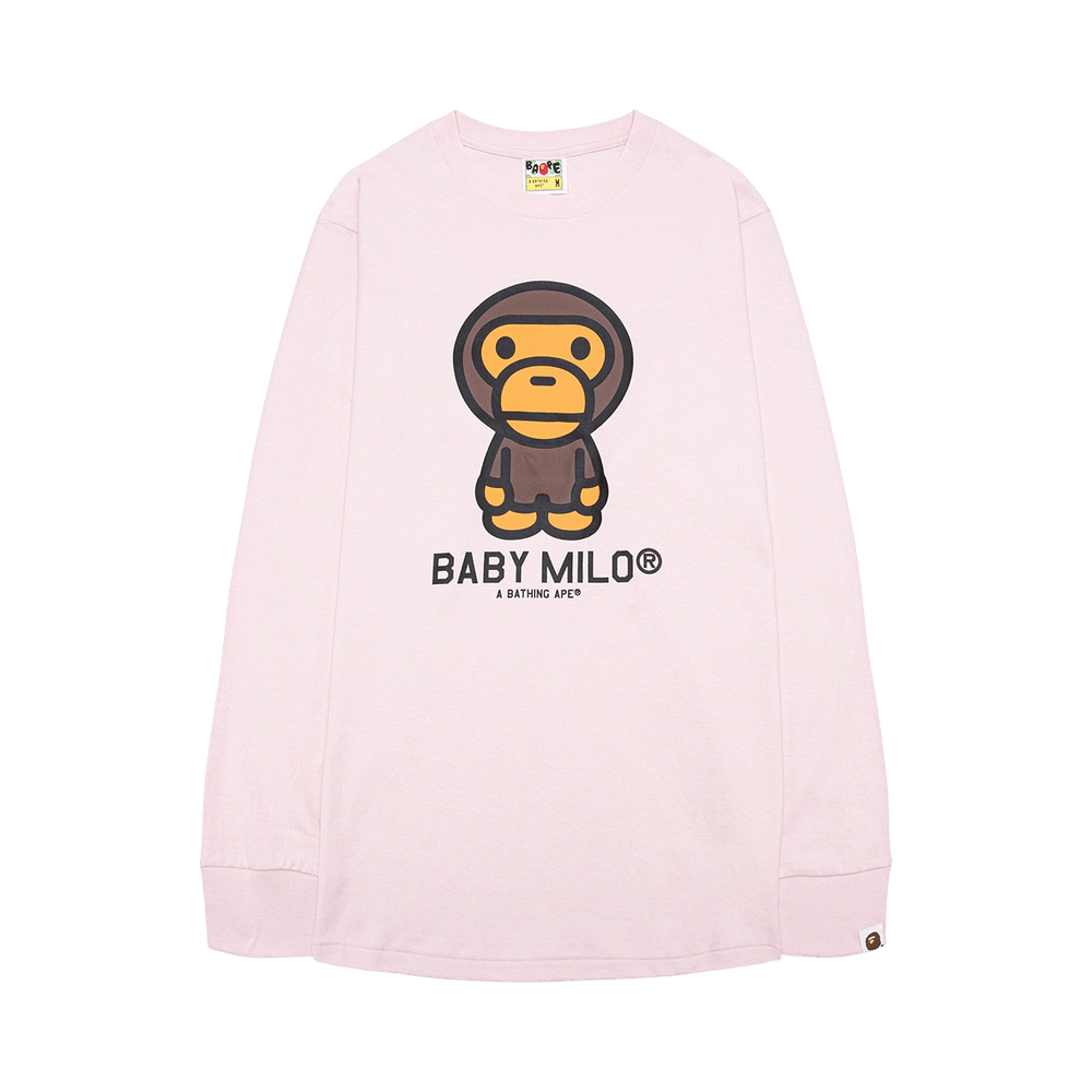 Buy BAPE Baby Milo Long-Sleeve Tee 'Pink' - 2G80 111 001