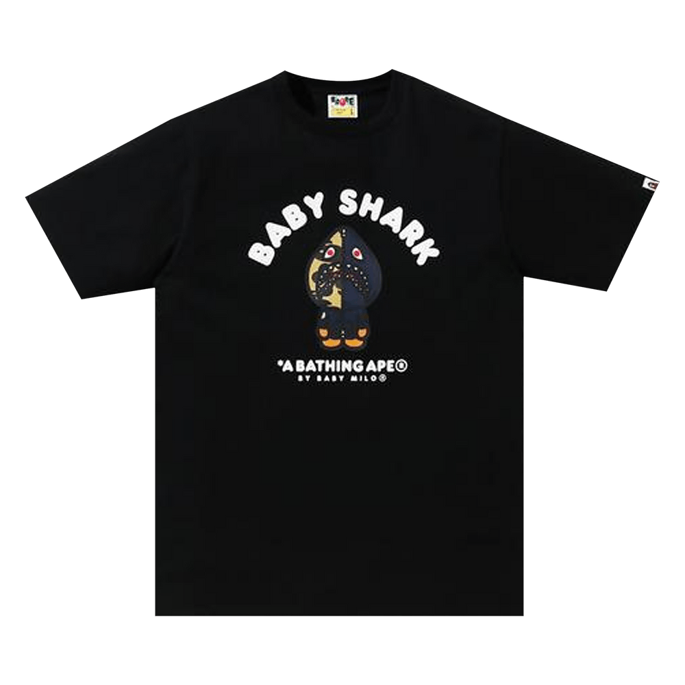 Buy BAPE Baby Milo Shark College Tee Black Navy 2H20 110 014 BLACK NAVY GOAT CA