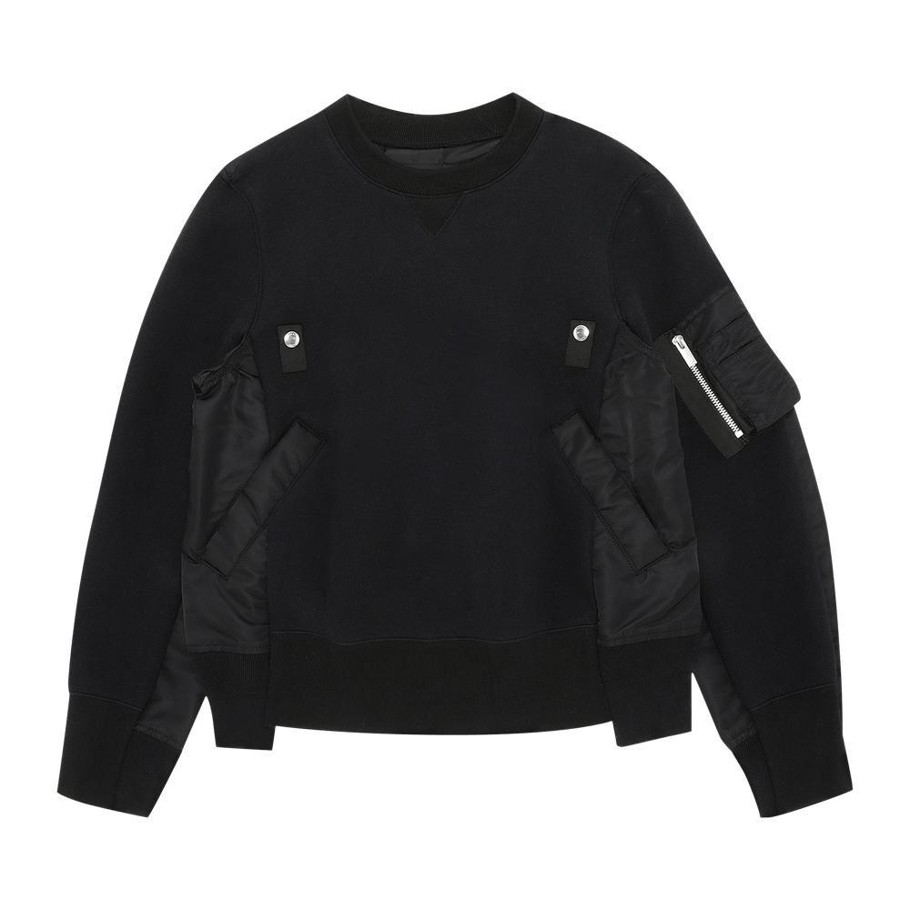 Buy Sacai Nylon Twill Mix Pullover 'Black' - 21 05750 001 | GOAT
