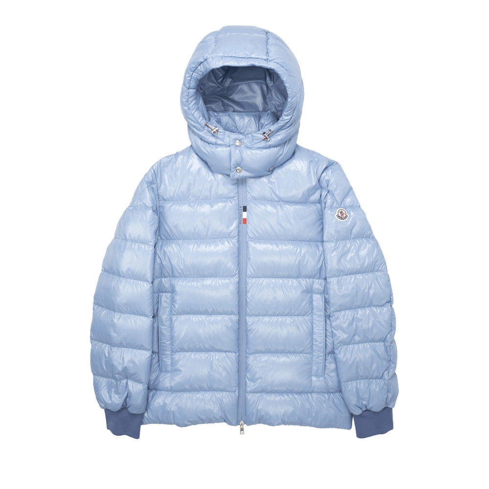 Moncler shiny blue jacket store