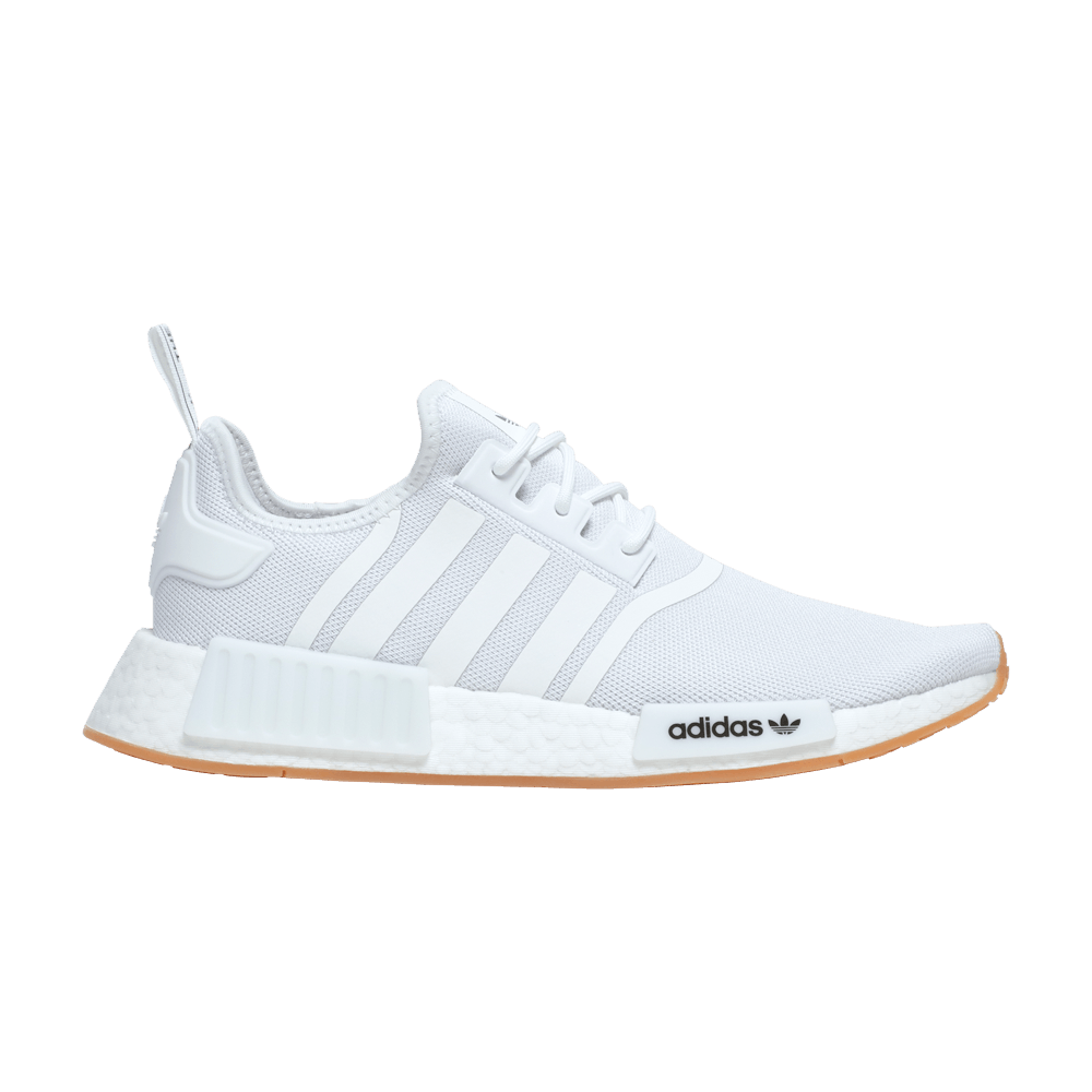 adidas Mens NMD_R1 Primeblue Shoes - White/Gum Size 5