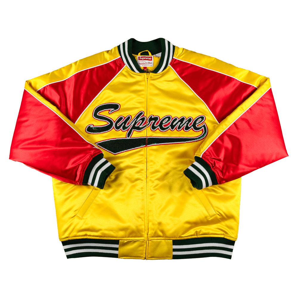 Buy Supreme x Mitchell & Ness Sequin Logo Varsity Jacket 'Gold