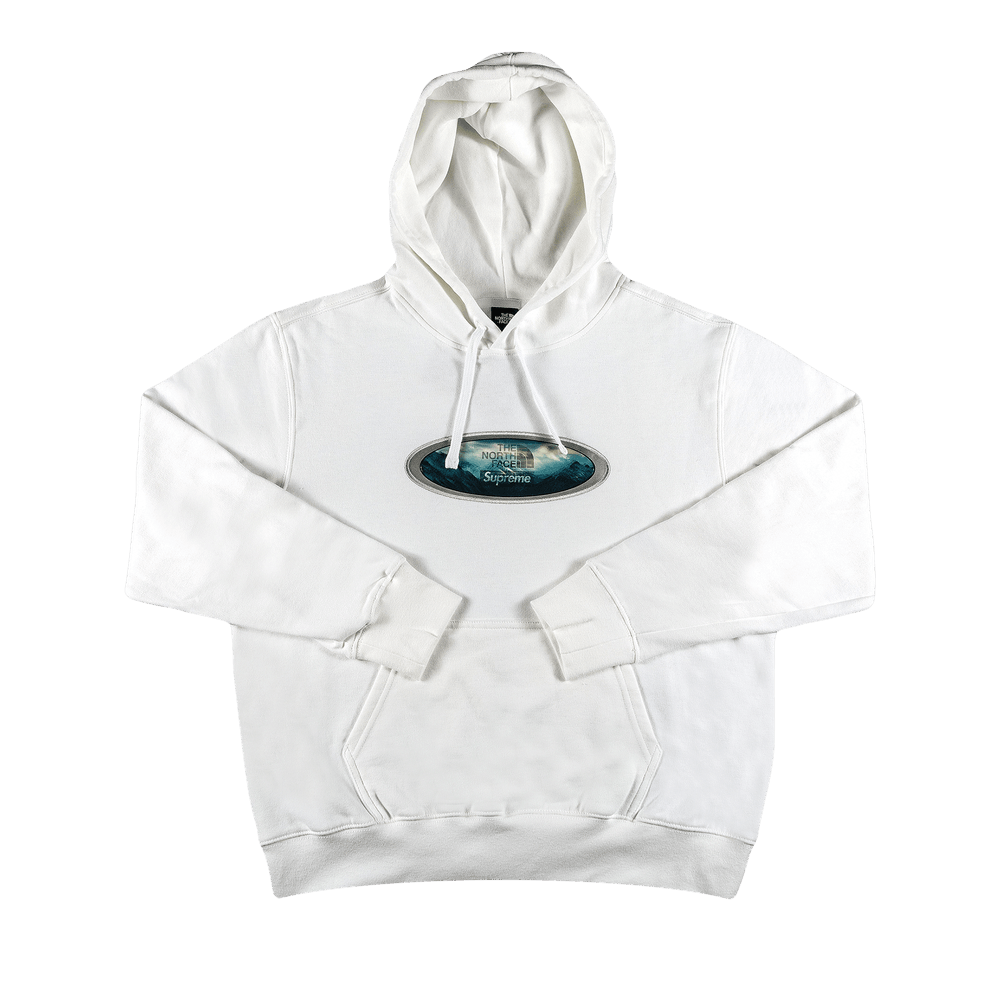 Supreme x The North Face Lenticular Mountains Hooded Sweatshirt 'White'